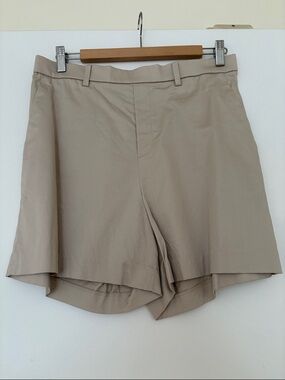 Uniqlo Khaki High-Waist Flared Shorts